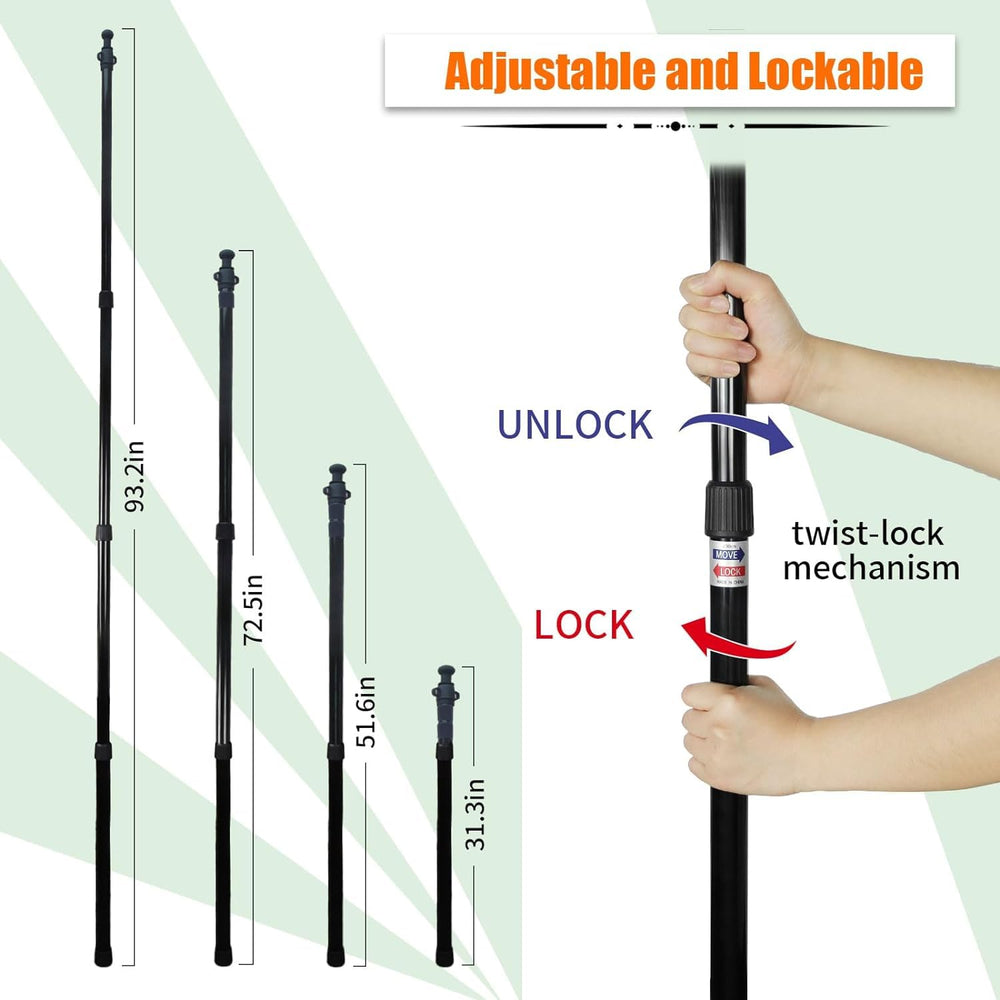 AYAMAYA Tarp Poles set up supporting a camping tarp