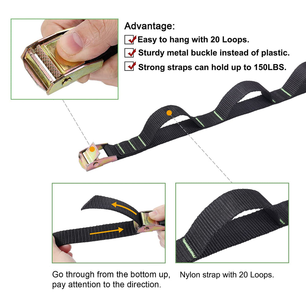 Ayaport Camping Storage Strap with carabiner hooks