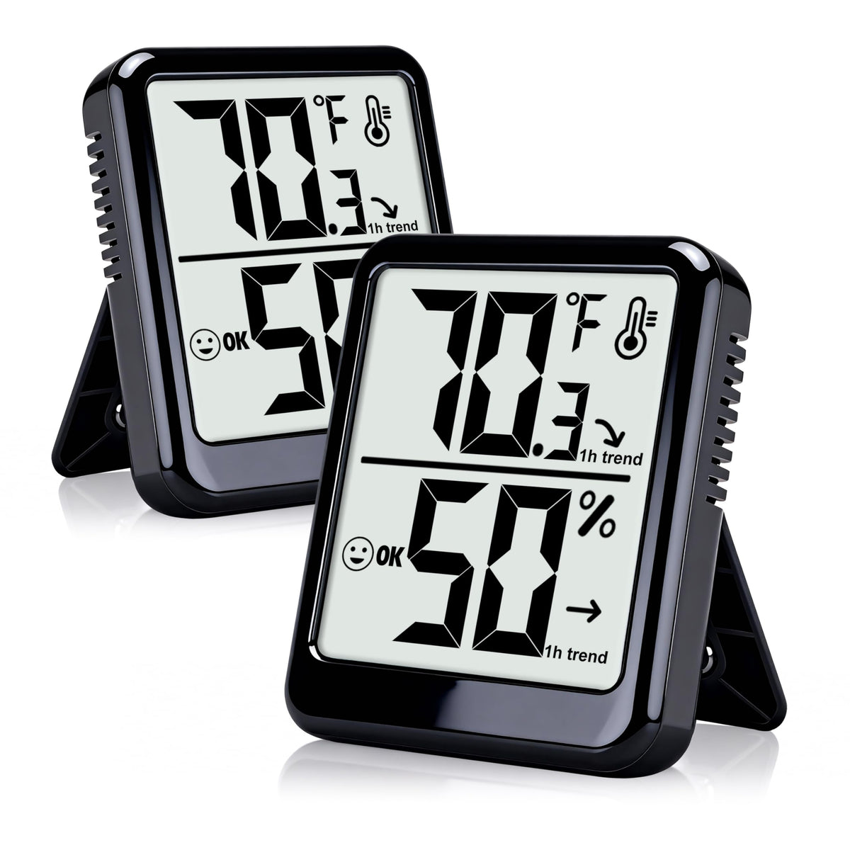 Ayawiss indoor thermometer hygrometer front view with clear display