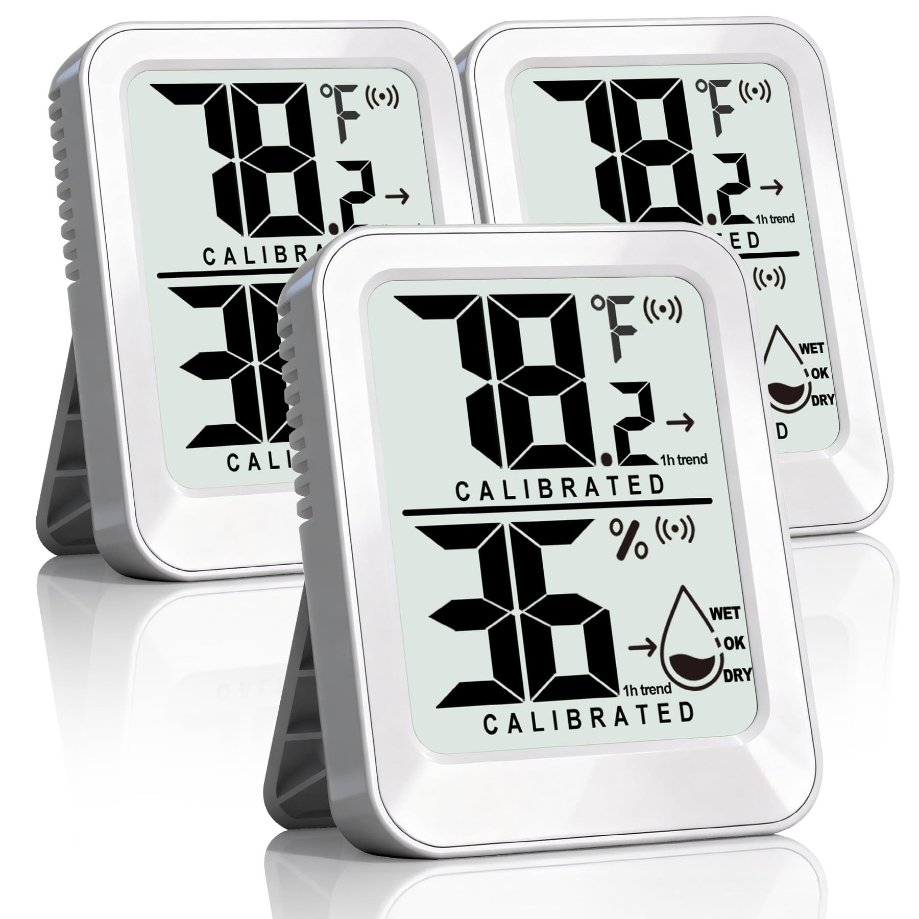 AyayaBoss 3 Pack Indoor Thermometer Hygrometer front view