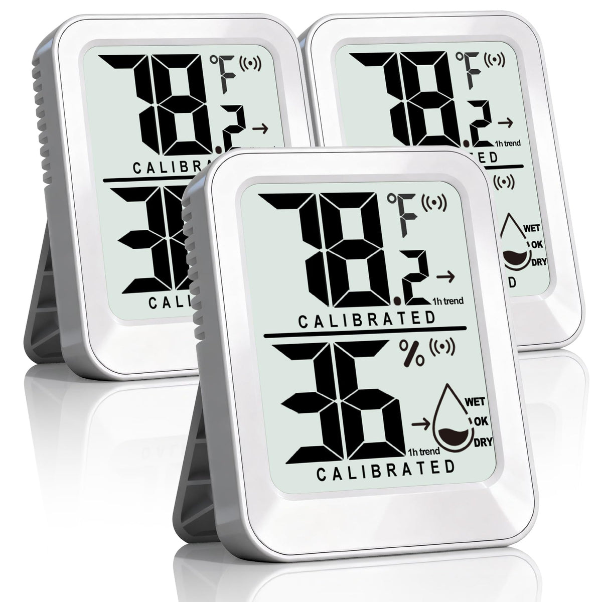AyayaBoss 3 Pack Indoor Thermometer Hygrometer front view