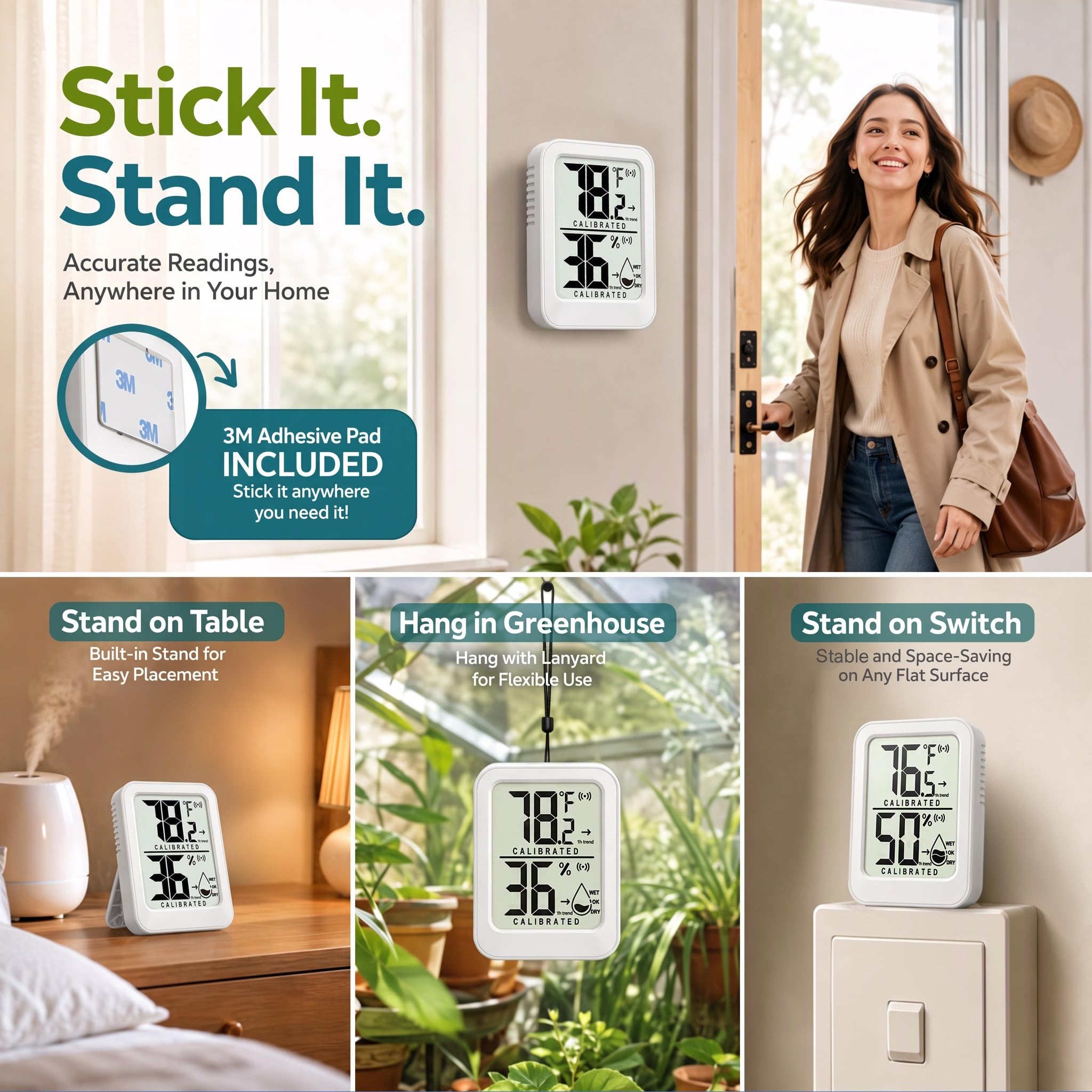 AyayaBoss Indoor Thermometer in a living room setting