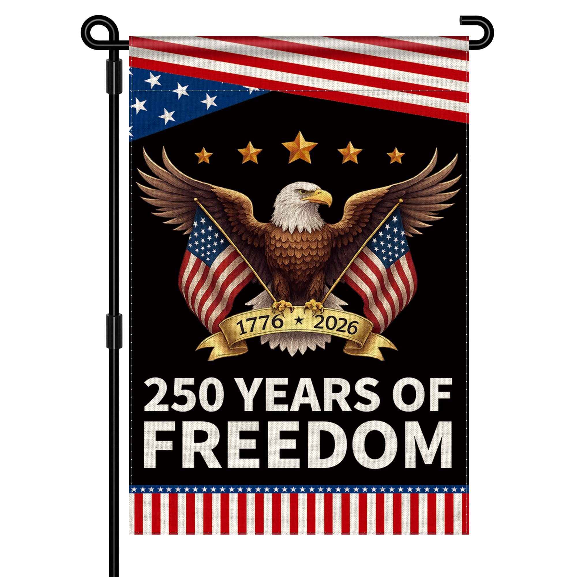 Aymolas 250th Anniversary USA Garden Flag front view 12x18 inch