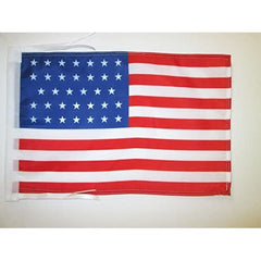 AZ FLAG 34 stars American historical flag front view, 18 x 12 inches
