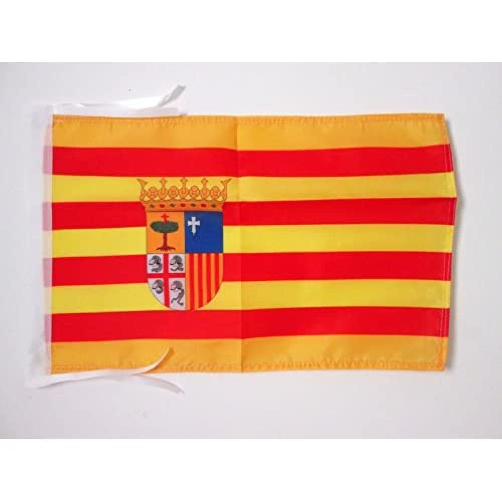 AZ FLAG Aragon Flag front view 12x18 inches with hanging cords