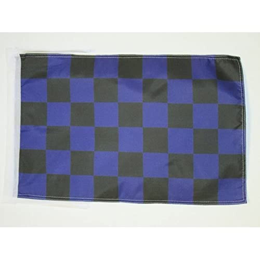 AZ FLAG Blue and Black Check Flag front view, 12x18 inches