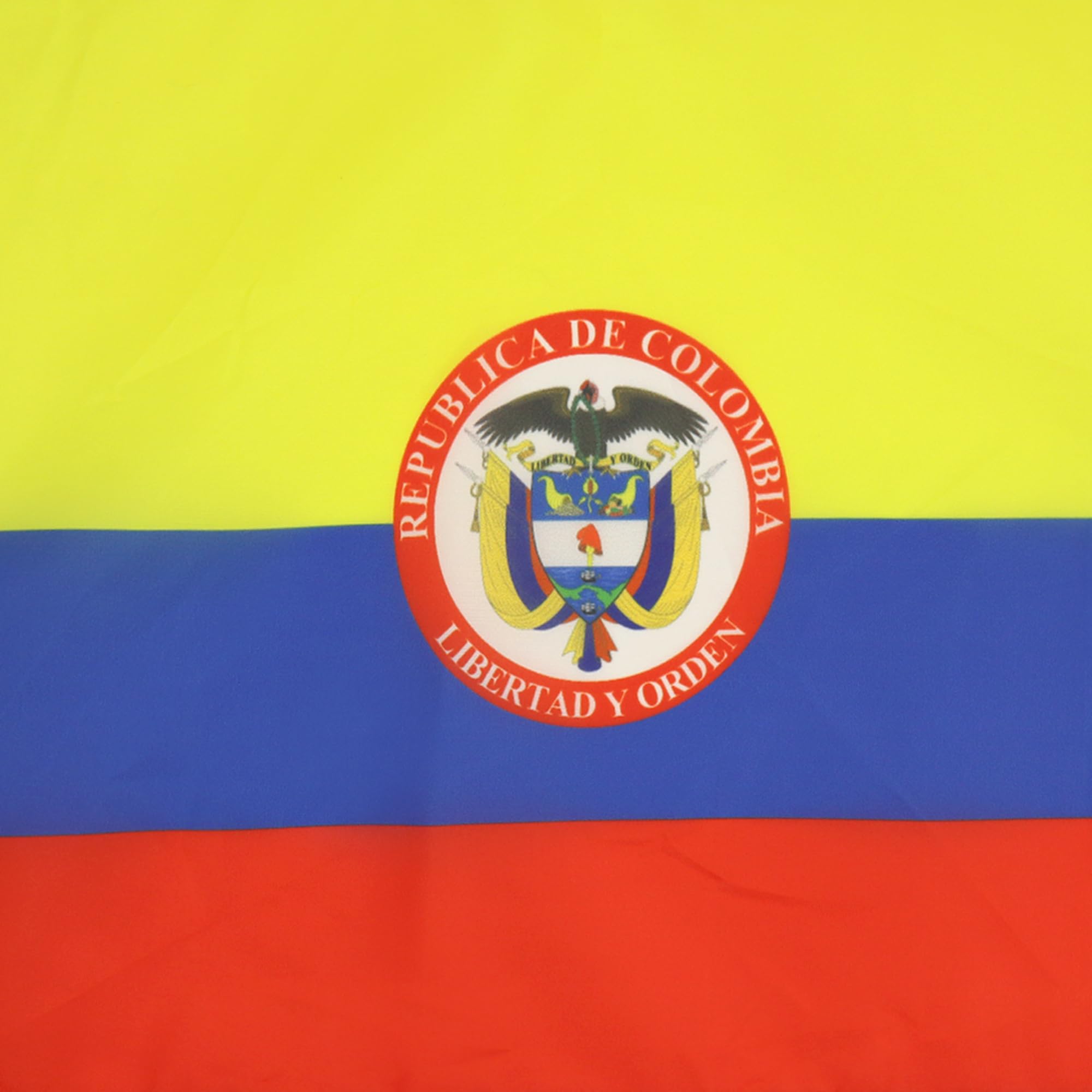 AZ FLAG Colombia Coat of Arms Flag showing reinforced edges