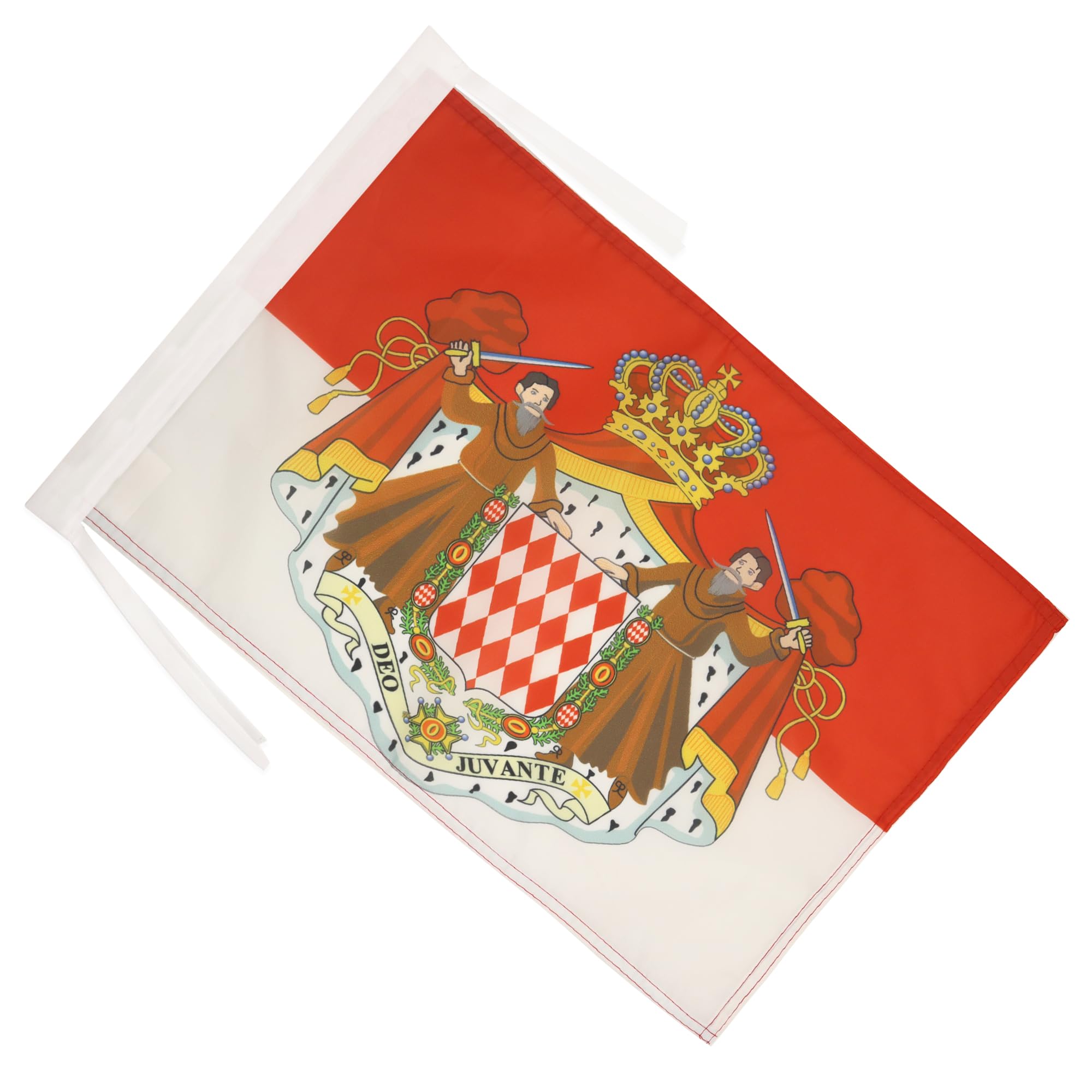 AZ FLAG Monaco Coat of Arms Flag showing reinforced edges and cords