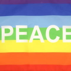 AZ FLAG Rainbow Peace Letter Flag displayed outdoors