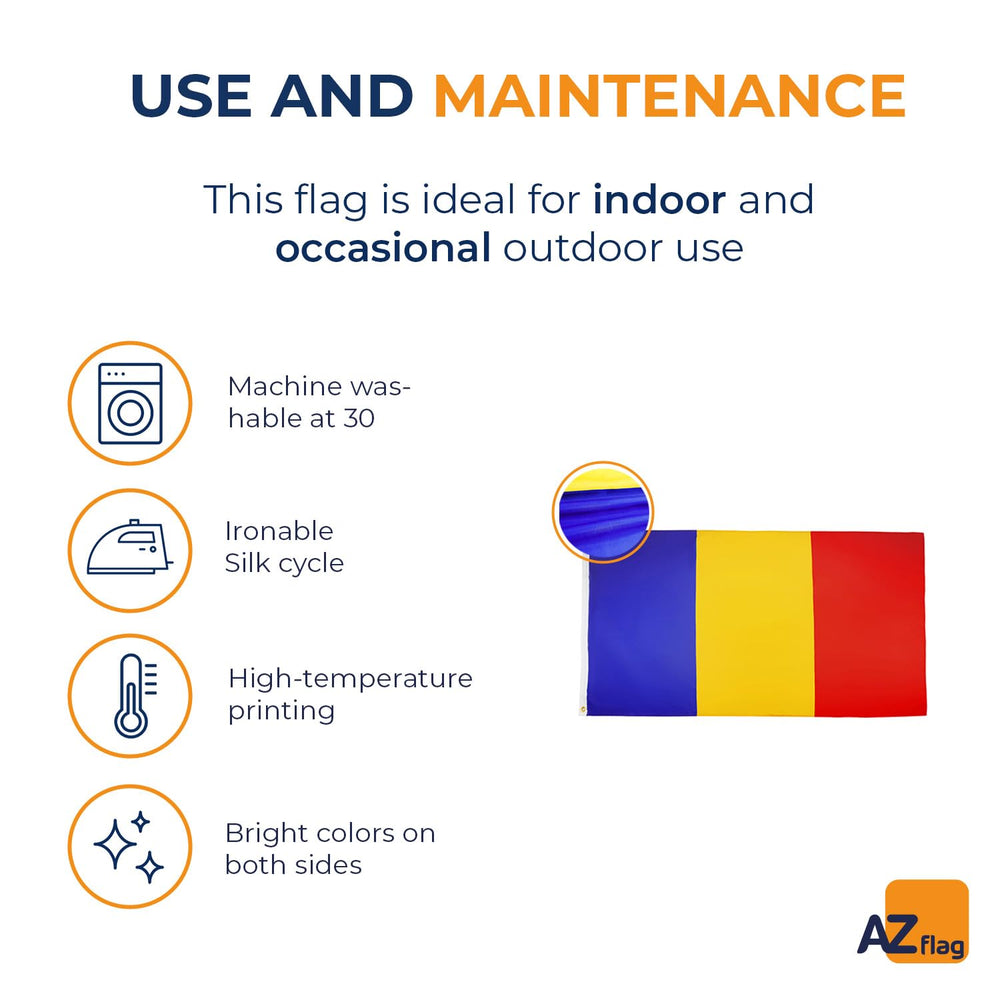 AZ FLAG Romania Flag 5x8 ft hanging on a wall
