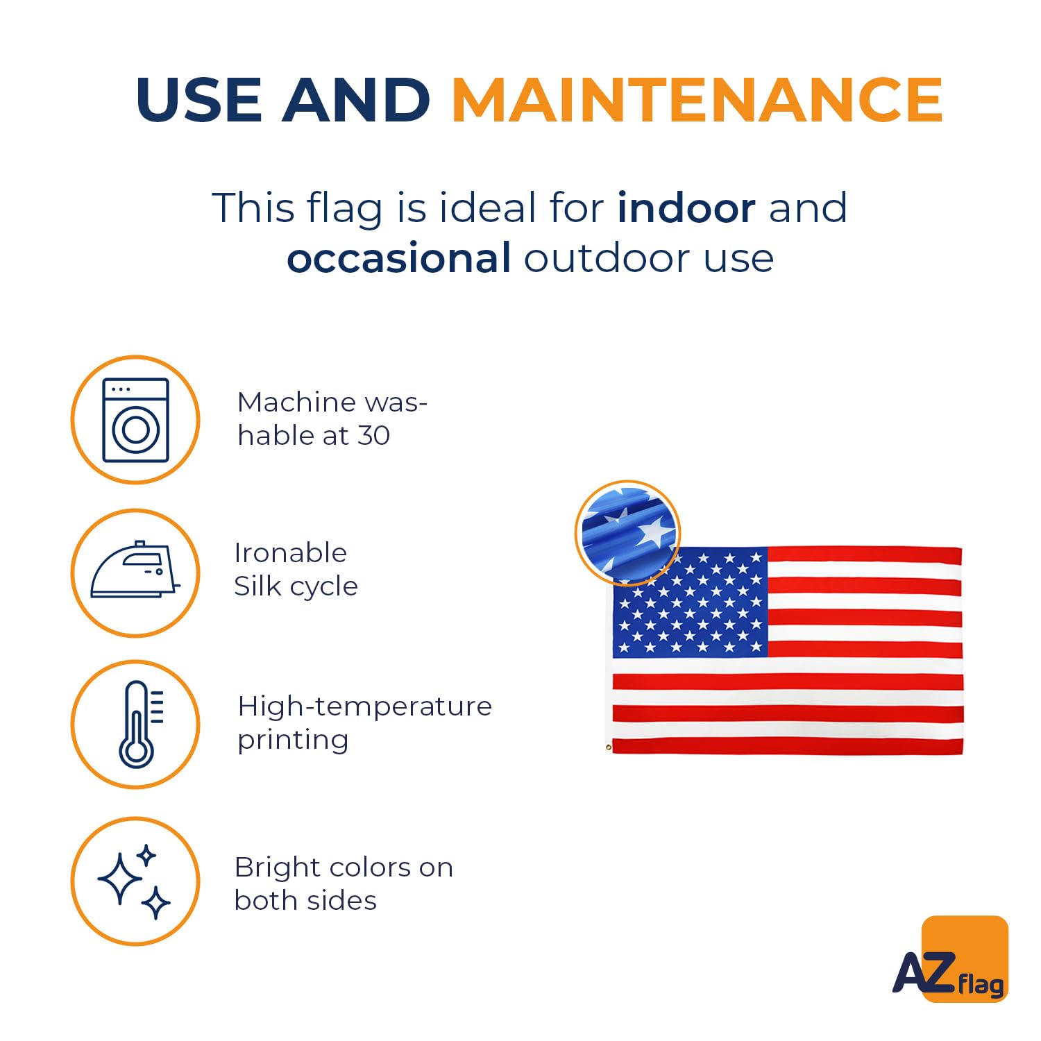AZ FLAG United States Flag with brass eyelets for easy hanging