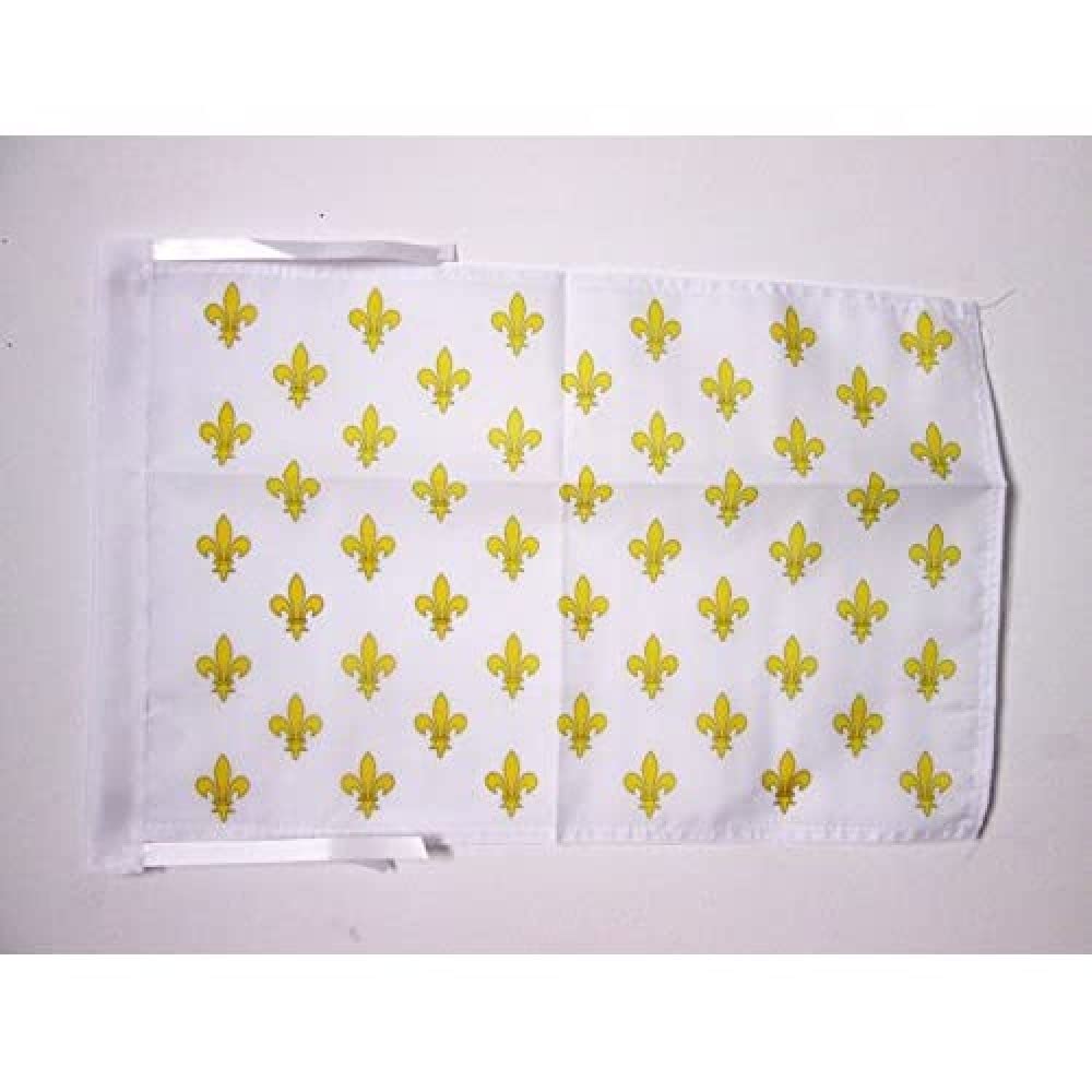 AZ FLAG White and Gold Fleur-de-Lis Flag 45x30 cm front view