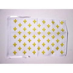 AZ FLAG White and Gold Fleur-de-Lis Flag 45x30 cm front view