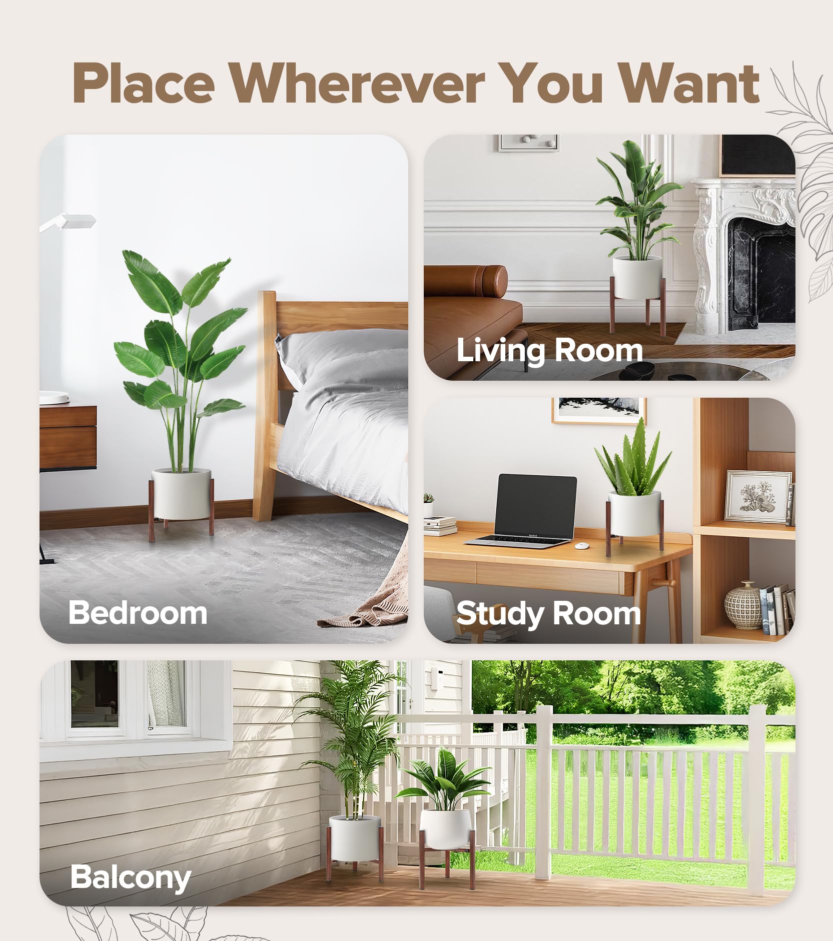 AZADESJET Adjustable Plant Stand in modern living room setting