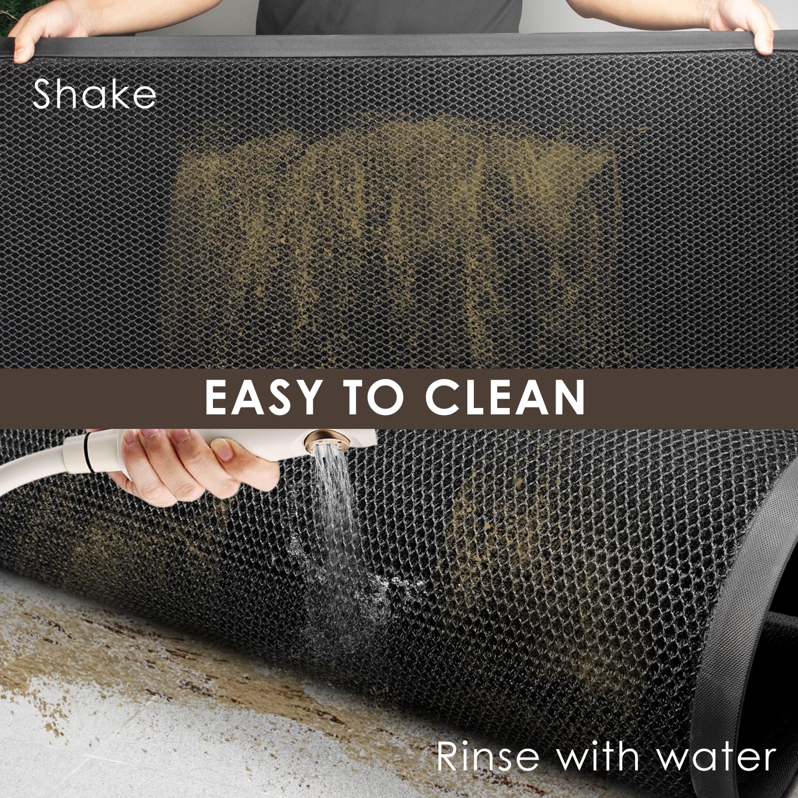 Azadx doormat with dirt trapped in the grid