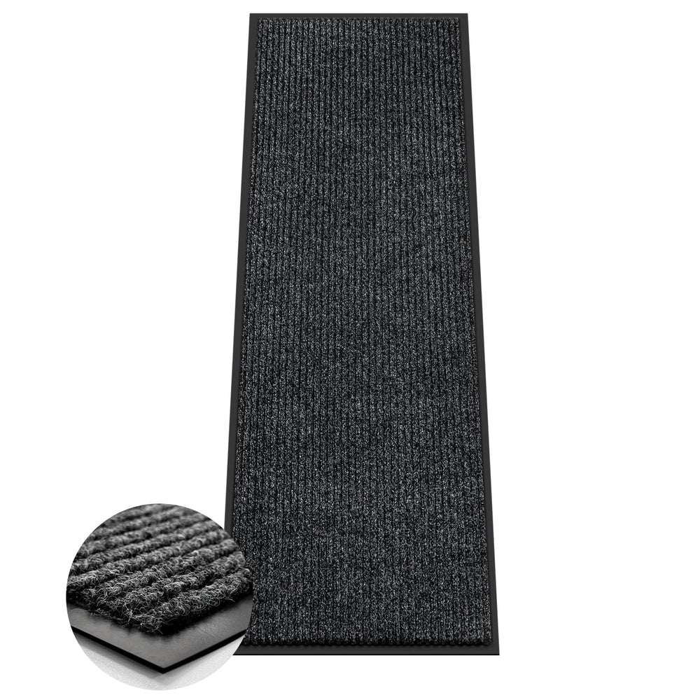 Azadx Heavy Duty Door Mat 2'x6' dark grey front view