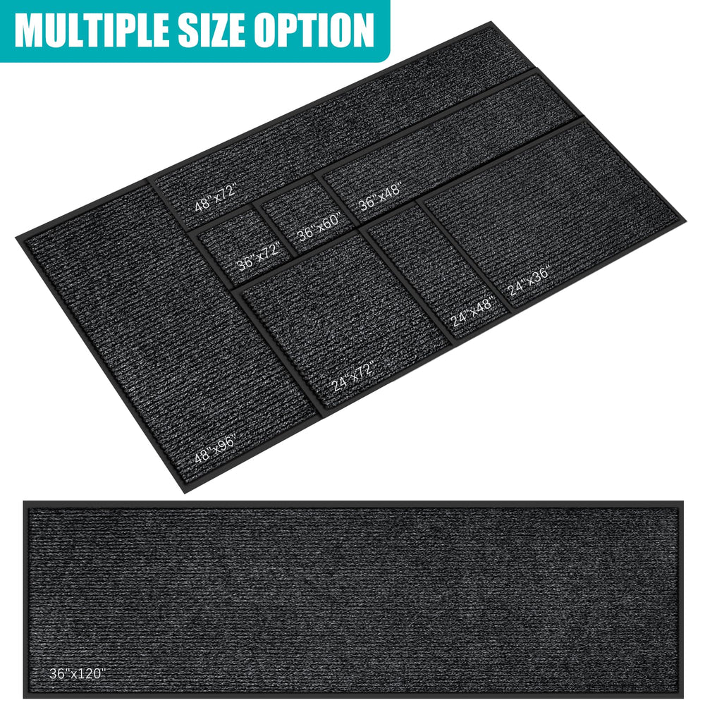 Azadx Heavy Duty Door Mat 2'x6' dark grey showing non-slip backing