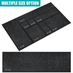 Azadx Heavy Duty Door Mat 2'x6' dark grey showing non-slip backing