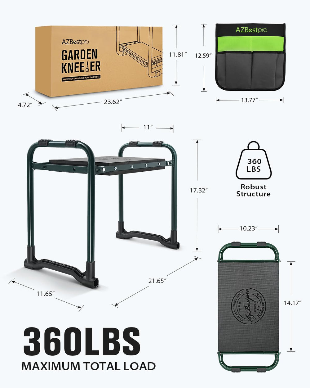 AZBESTPRO Garden Kneeler and Seat displayed in a garden setting