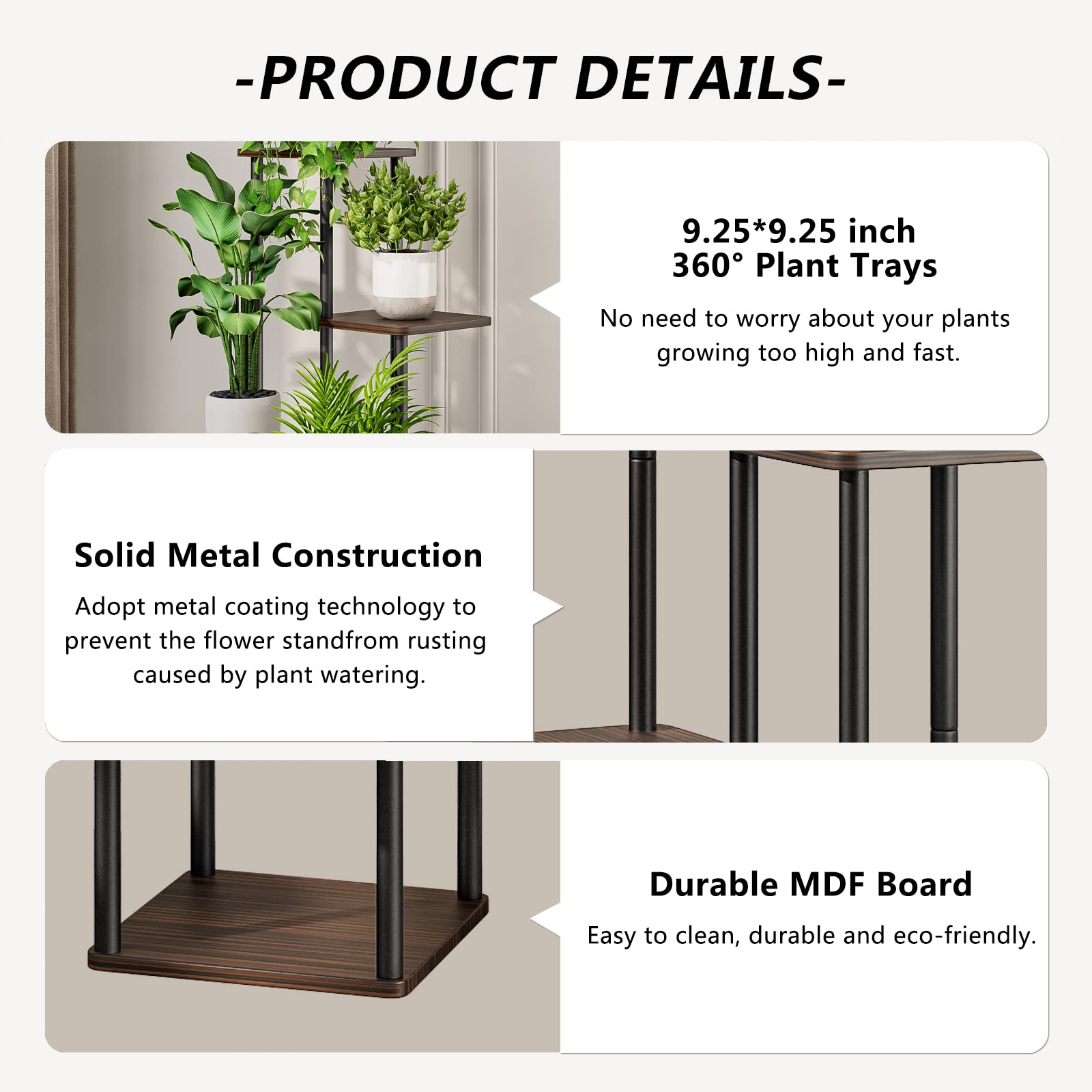 AZERPIAN 6 Tier Tall Plant Stand side view