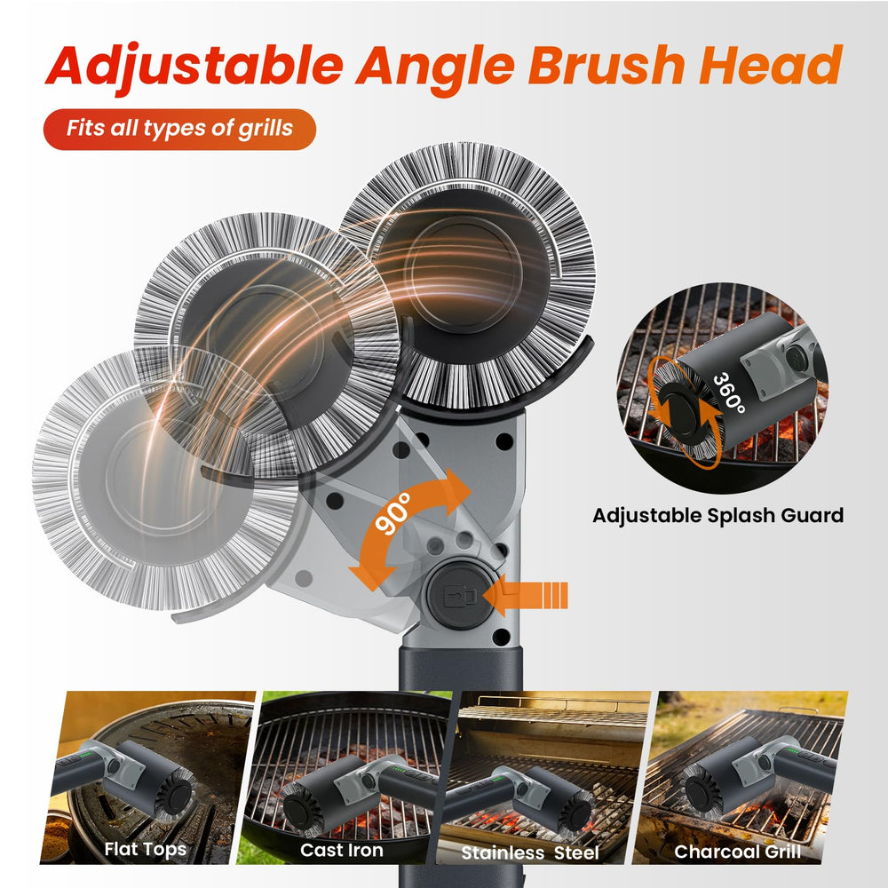 Azgim Pai Electric Grill Brush in action on grill