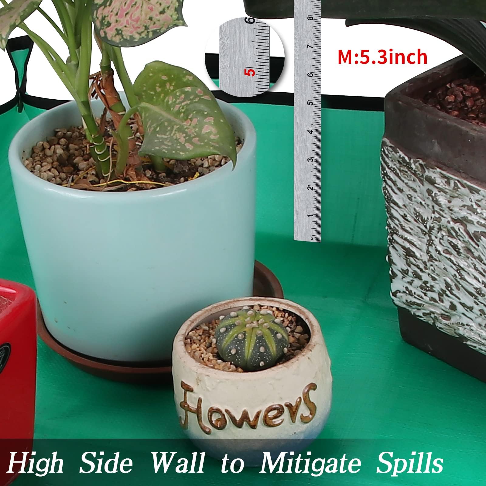 Azureblue Large Plant Repotting Mat with high side walls