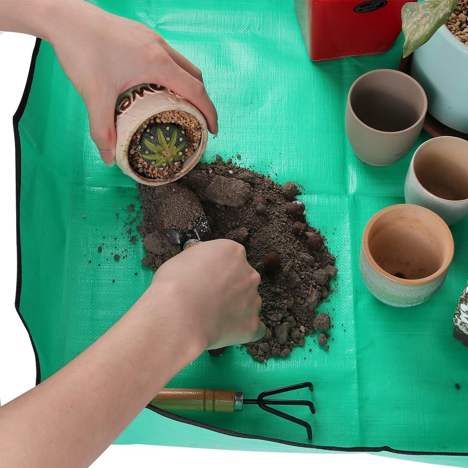 Azureblue Plant Mat being used for a craft project