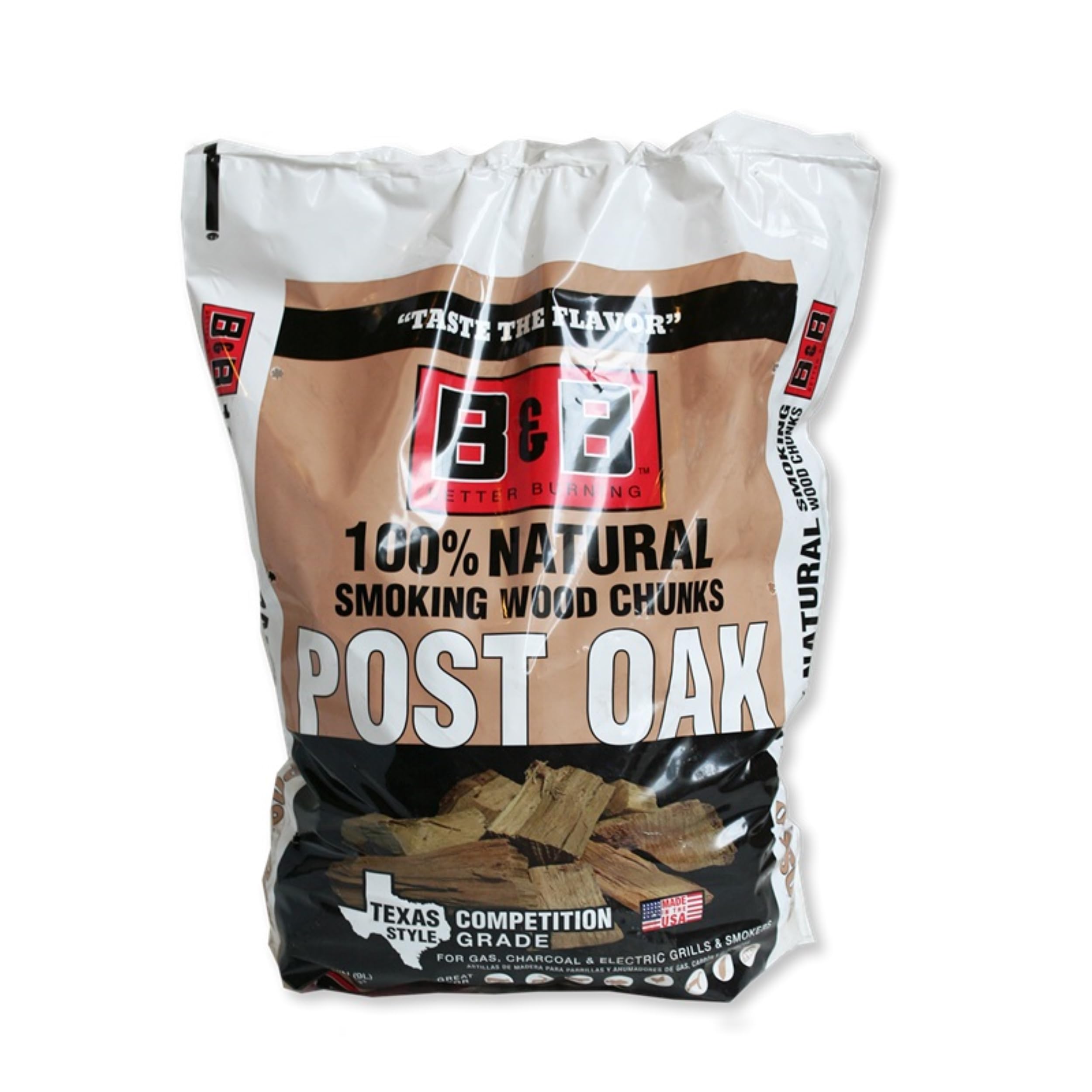 B&B Charcoal Oak Wood Smoking Chunks package front view