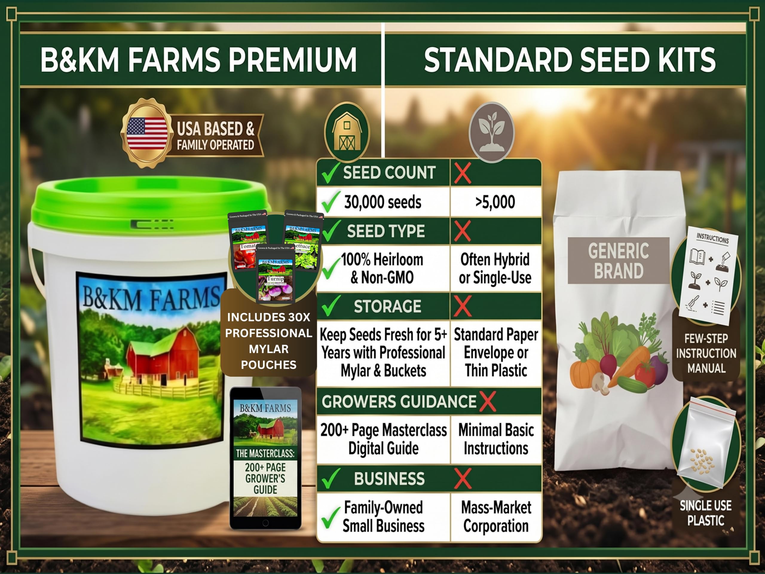 B&KM Farms online planting guide on a tablet