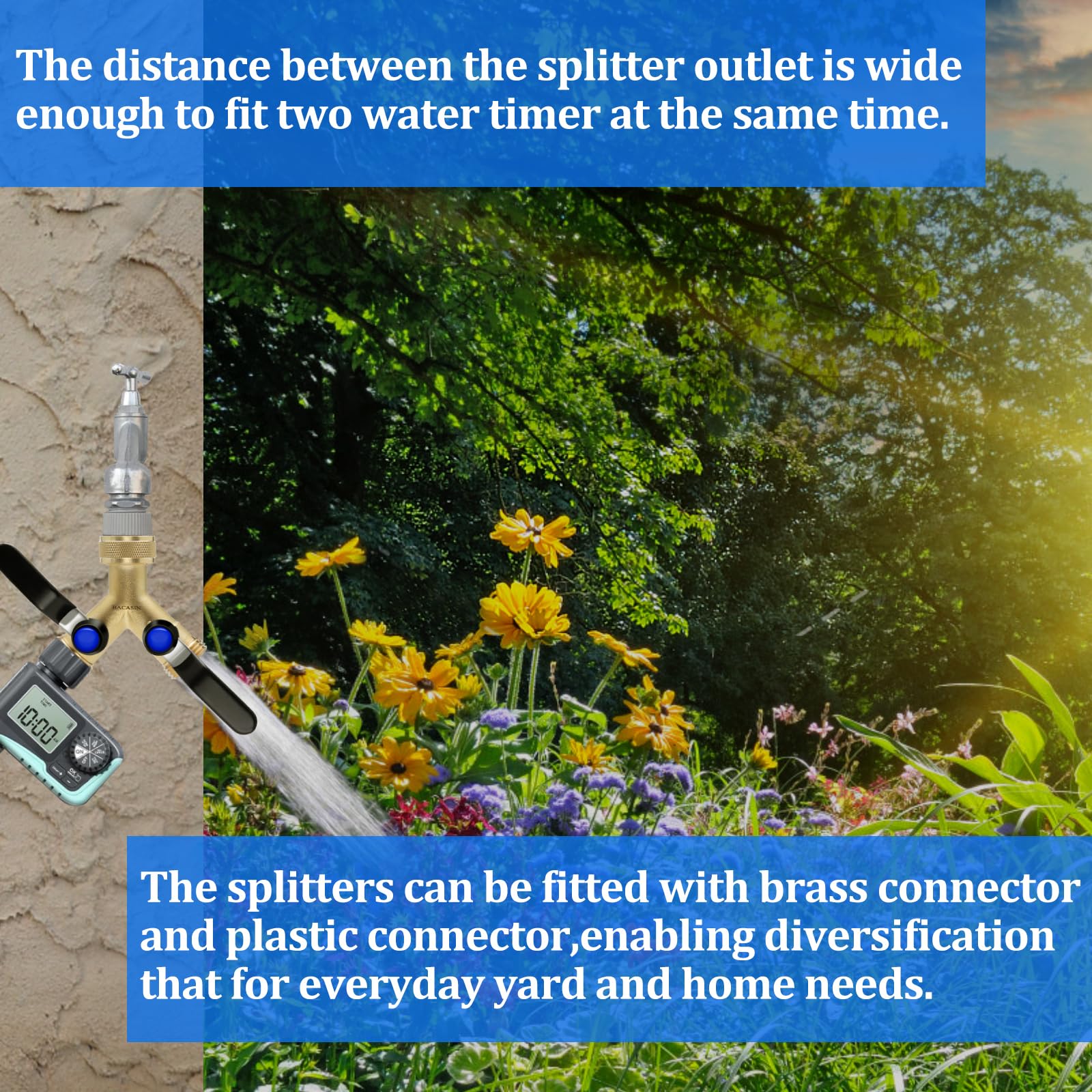 BACASIN 2 Pack Hose Splitter packaging view