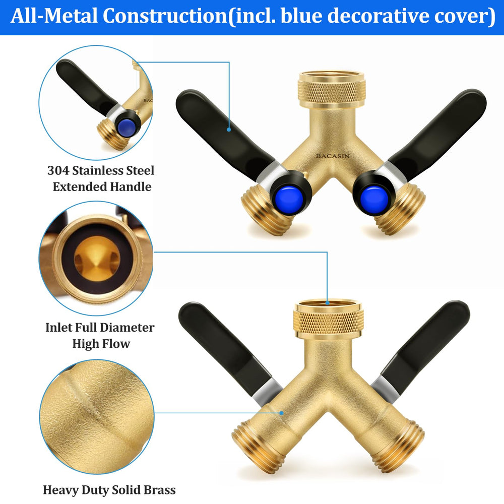 BACASIN Hose Splitter with 304 stainless steel handles