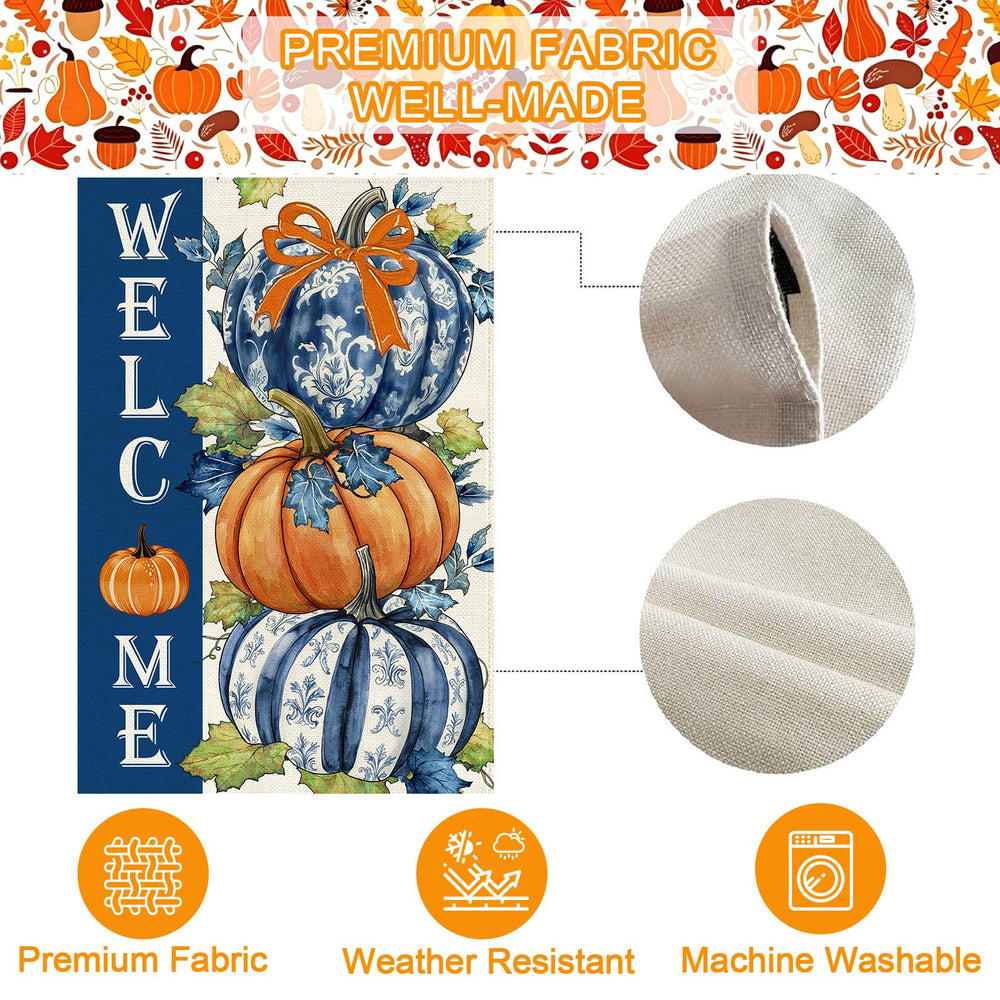 Baccessor Fall Pumpkin Garden Flag in autumn garden decor