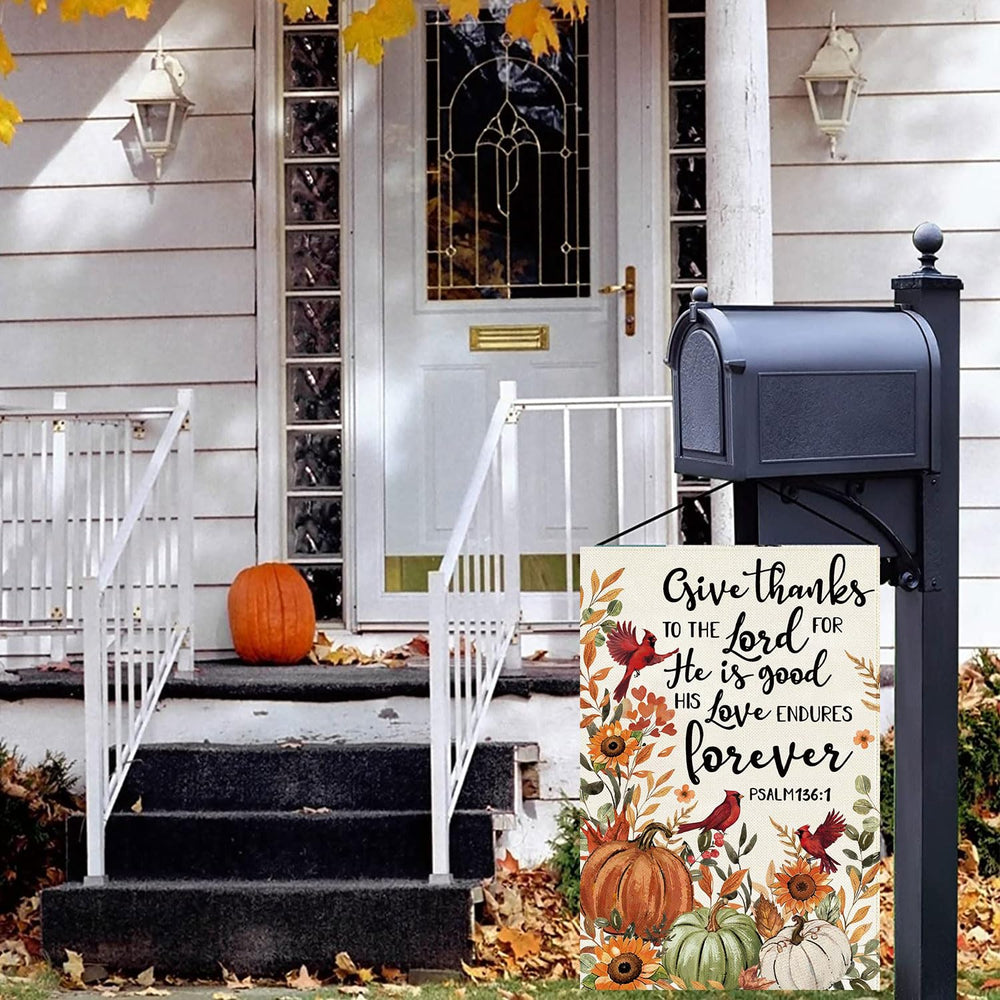 Baccessor Fall Pumpkin Garden Flag with rubber stopper and wind clip