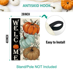 Baccessor Fall Pumpkins House Flag detail showing anti-skid hook
