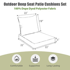 Back cushion from Favoyard Outdoor Deep Seat Patio Cushion Set, 22" W x 19" H