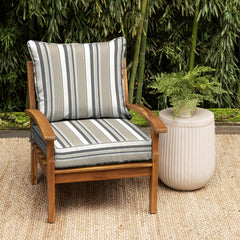 Back cushion of Arden Selections Outdoor Deep Seat Cushion Set, Taupe Grey Stripe