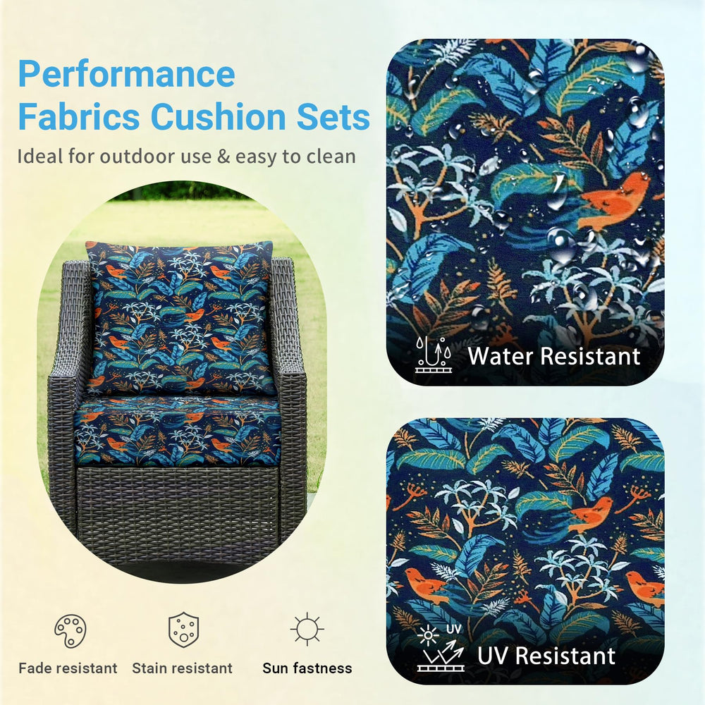 Back cushion of IPYNBAP Outdoor Cushion Set showing hidden zip