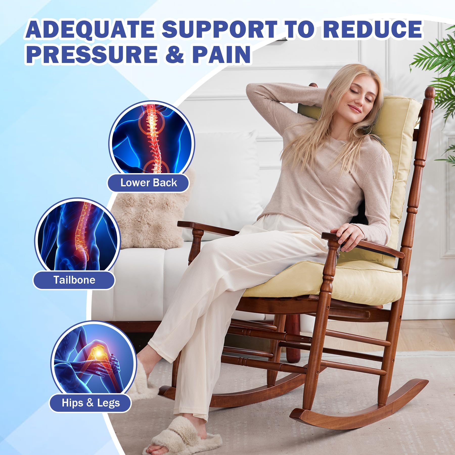Back cushion of IPYNBAP Rocking Chair Cushion set
