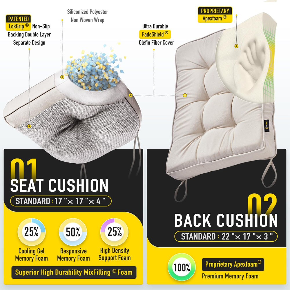 Back cushion of SUNROX Rocking Chair Cushion Set