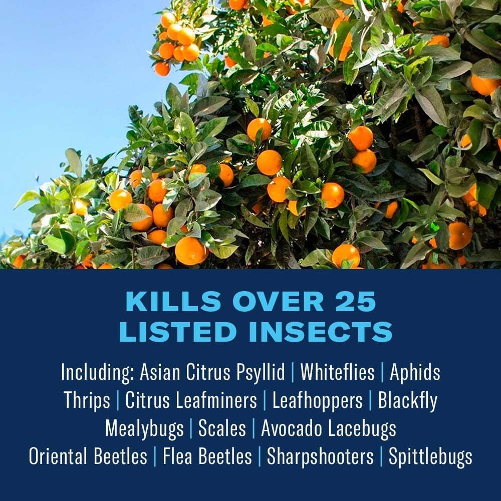 Back label of BioAdvanced Fruit & Citrus Tree Insect Control Concentrate 32 oz