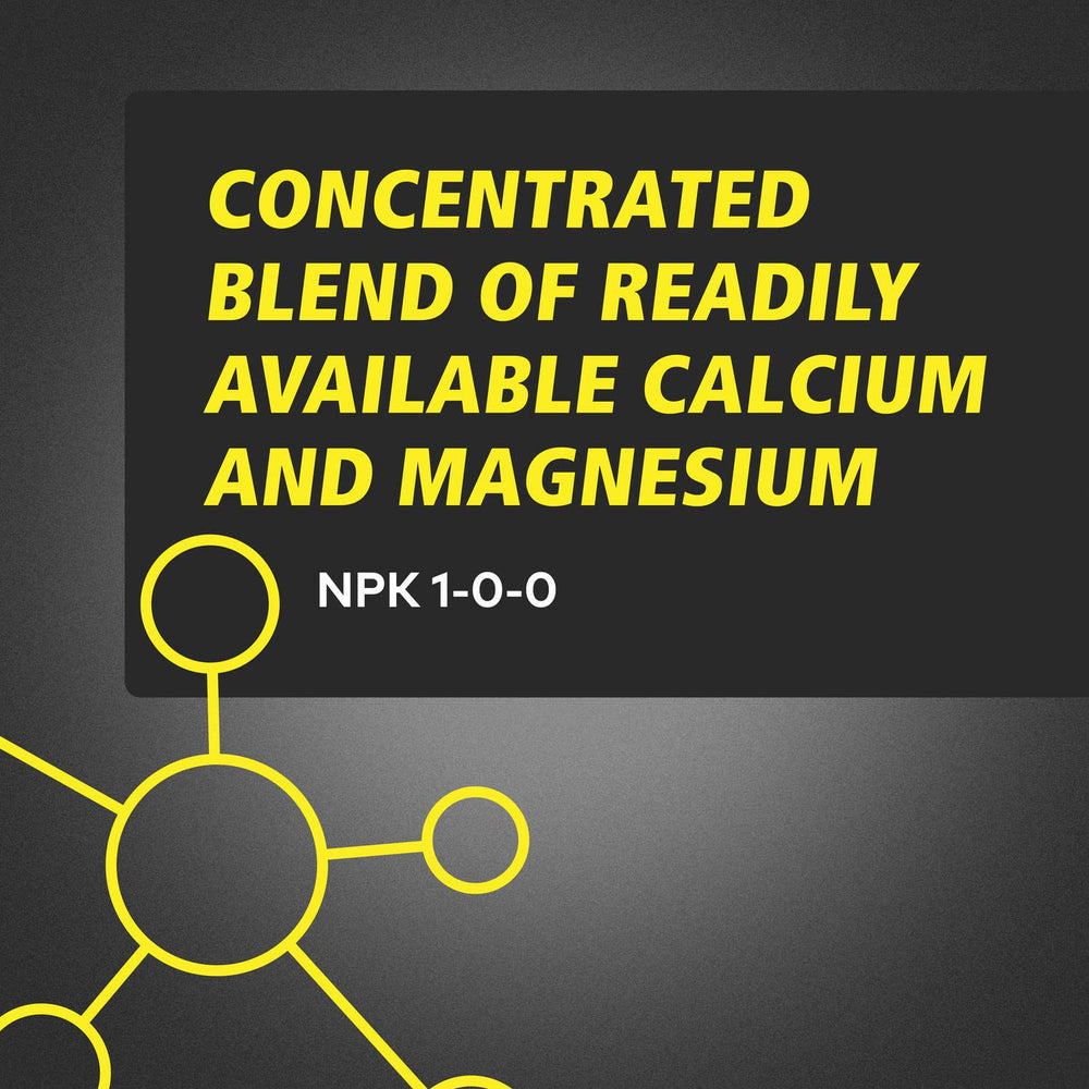 Back label of General Hydroponics CALiMAGic bottle showing instructions