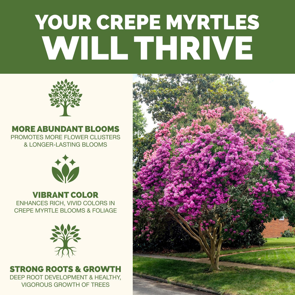 Back label of TPS NUTRIENTS Crepe Myrtle Fertilizer showing ingredients