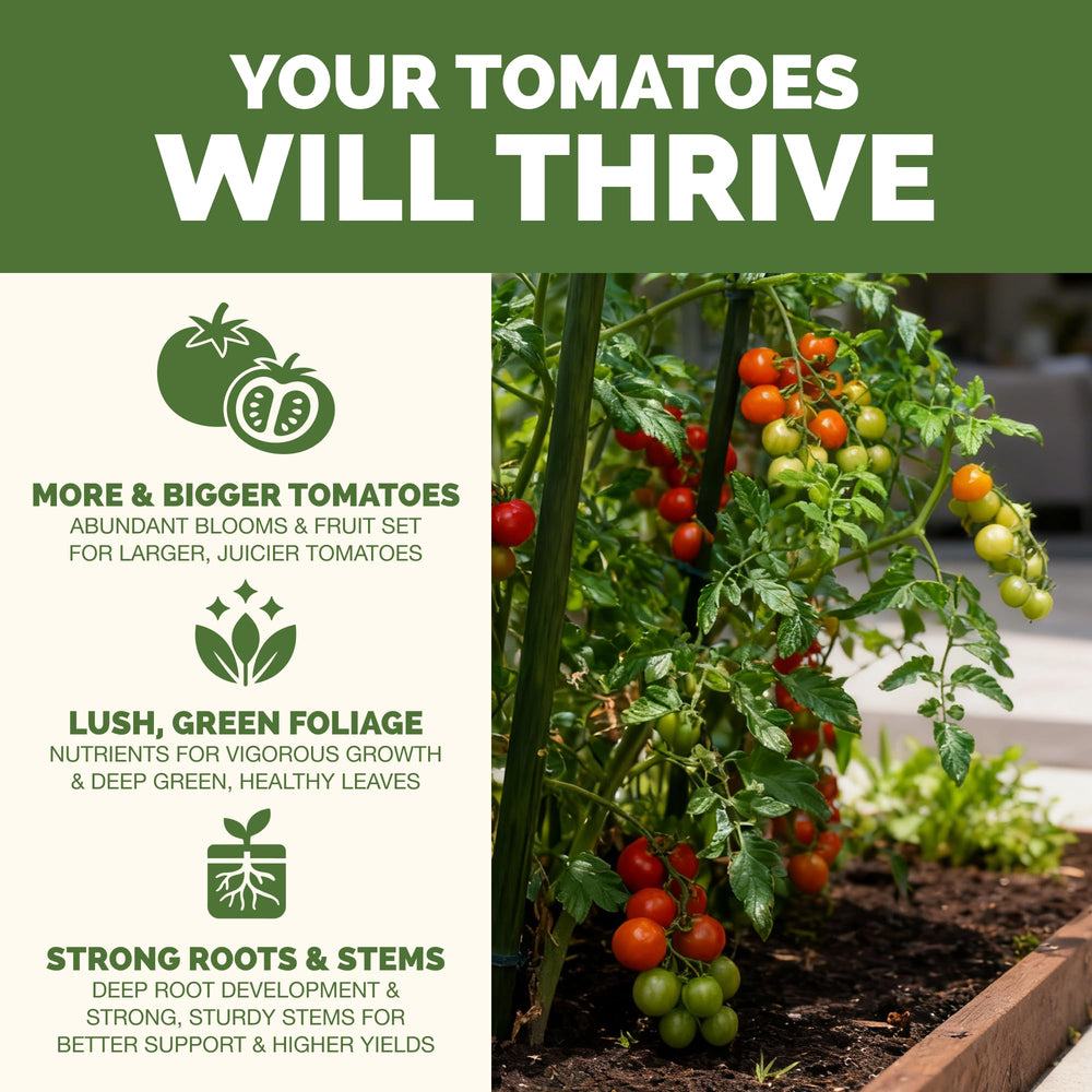 Back label of TPS NUTRIENTS Tomato Fertilizer 8 oz