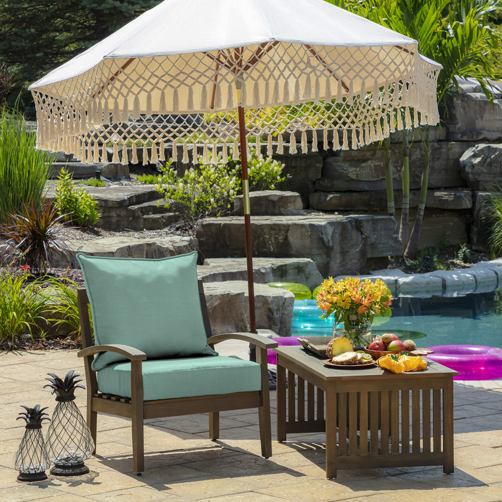 Back of Arden Selections Outdoor Deep Seat Cushion Set Aqua