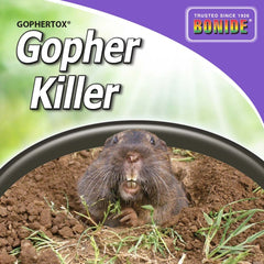 Back of Bonide Gophertox package displaying instructions