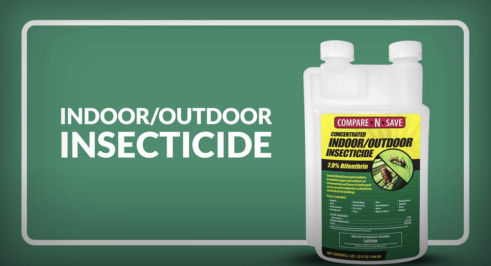 Back of Compare-N-Save Insect Control Concentrate bottle with instructions