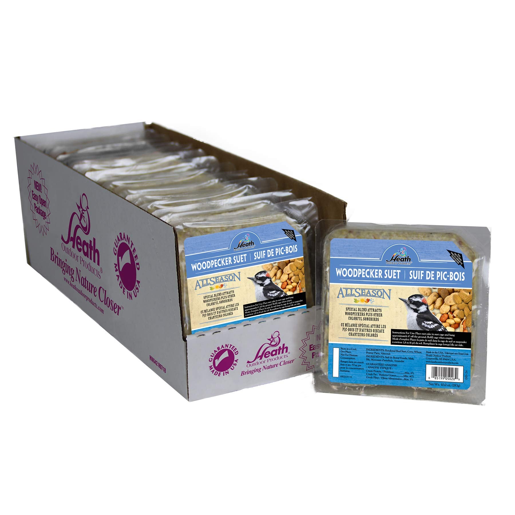 Back of Heath Woodpecker Suet Cake packaging