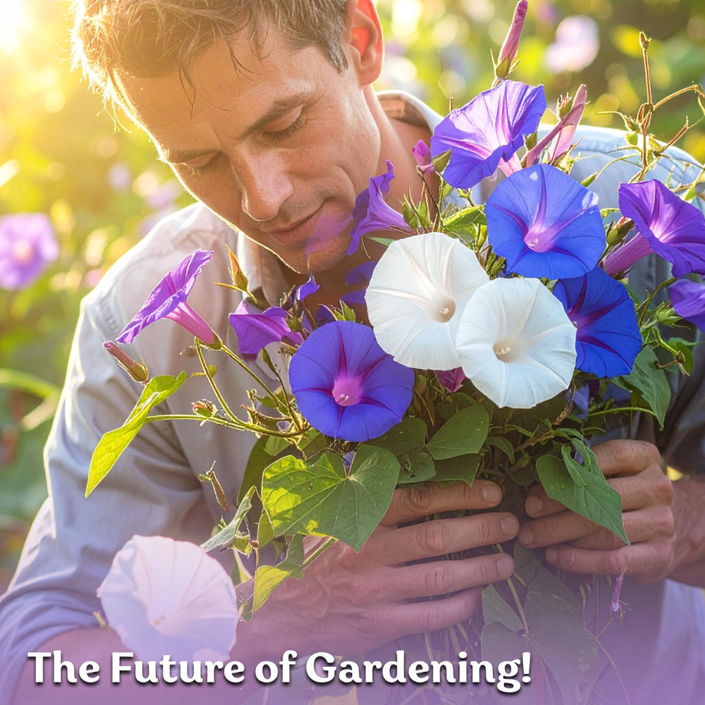 Back of KVITER Morning Glory seeds packet with planting instructions