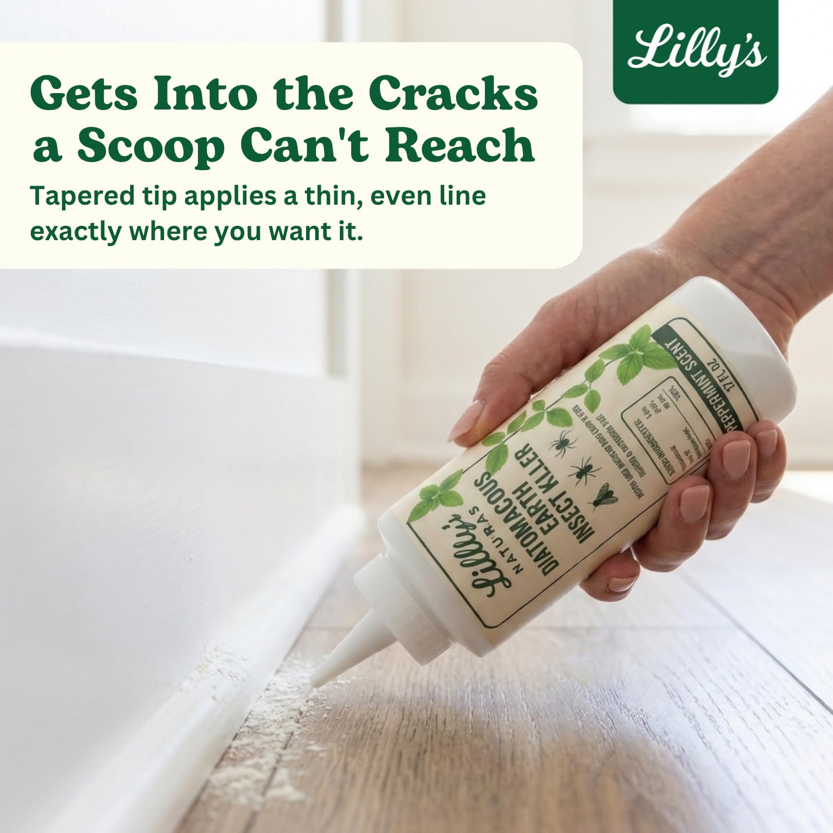 Back of Lilly's Naturals Diatomaceous Earth packaging