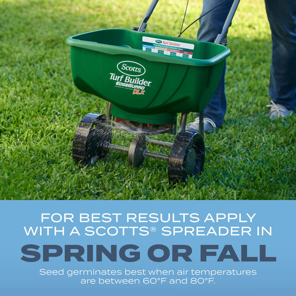 Back of Scotts Turf Builder Grass Seed package showing instructions